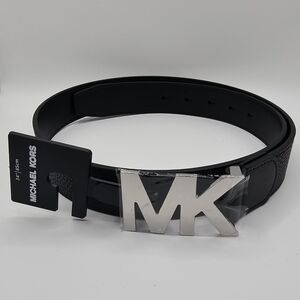 NWT Michael Kors Black Belt with Silver Buckle